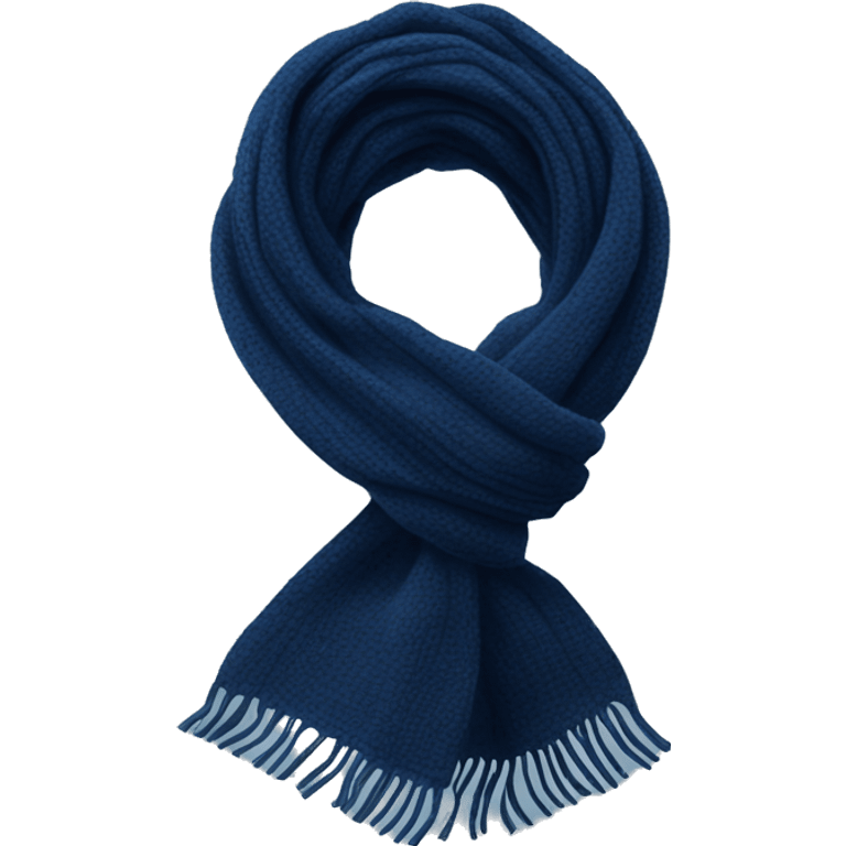 Realistic navy blue winter scarf isolated. emoji