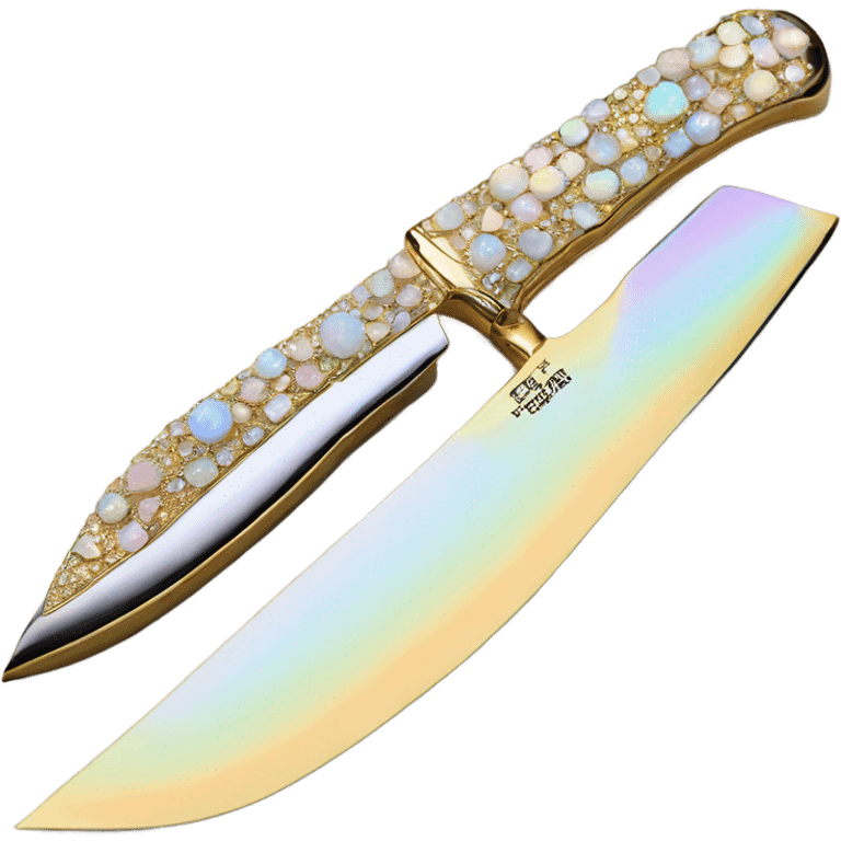 opal crystal rhinestone handle gold knife emoji