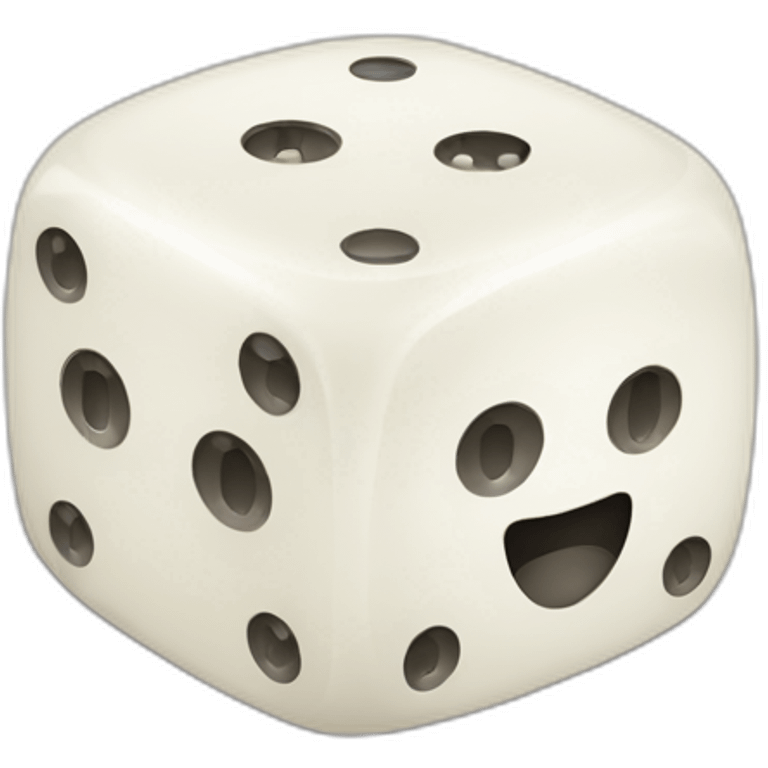 two dice showing different faces emoji