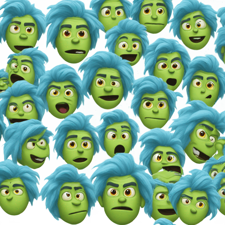 Blue grinch emoji