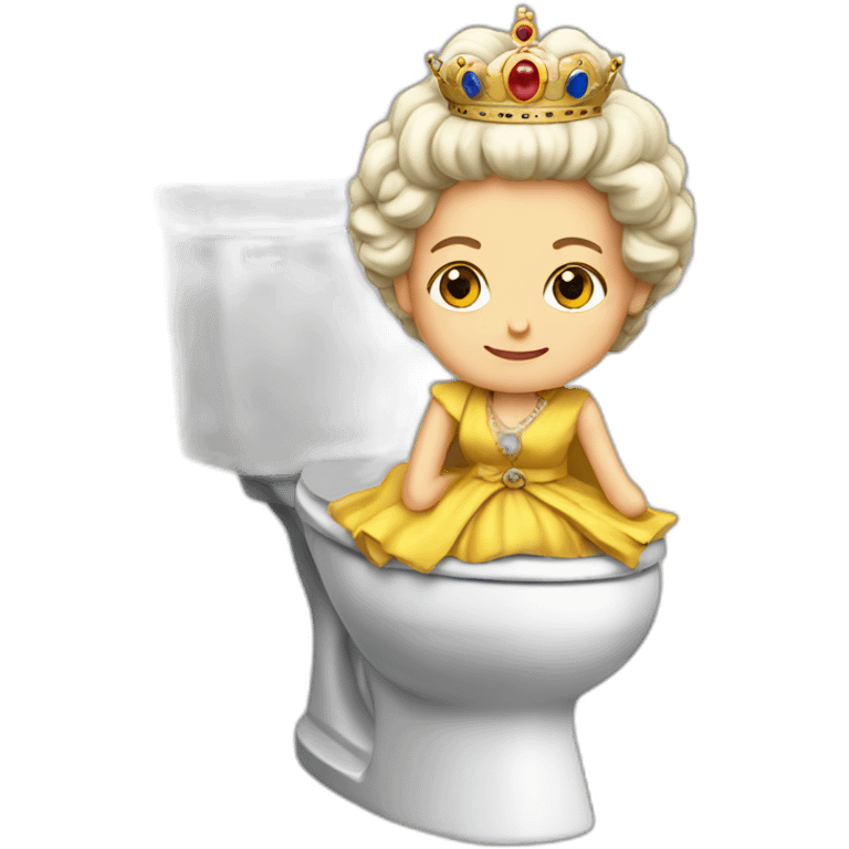 British queen on toilet emoji