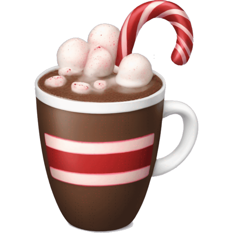 hot cocoa with candy cane emoji