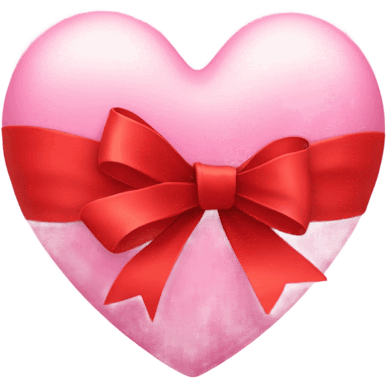 pink heart with a red ribbon around it emoji