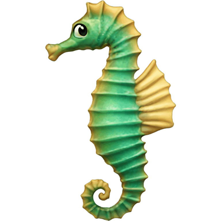 seahorse with top emoji