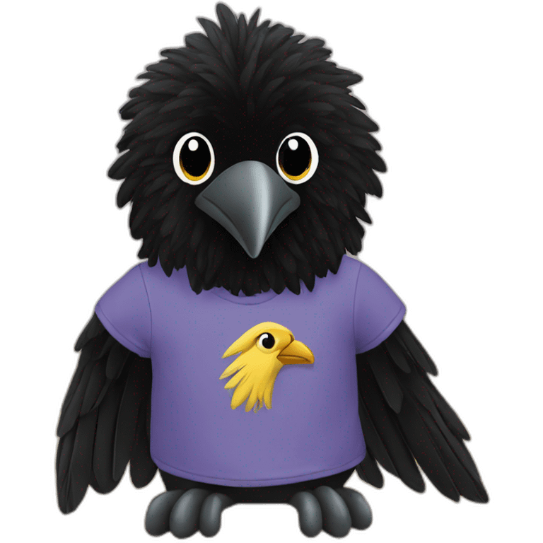 Plush Crow with T-shirt emoji