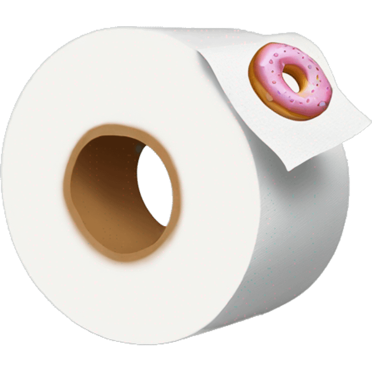 Toilet paper w a donut on it emoji