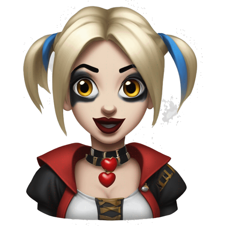 Warcraft Harley Quinn in Uncle Scrooge style, mysterious eyes, intricate lips, masterpiece pose emoji