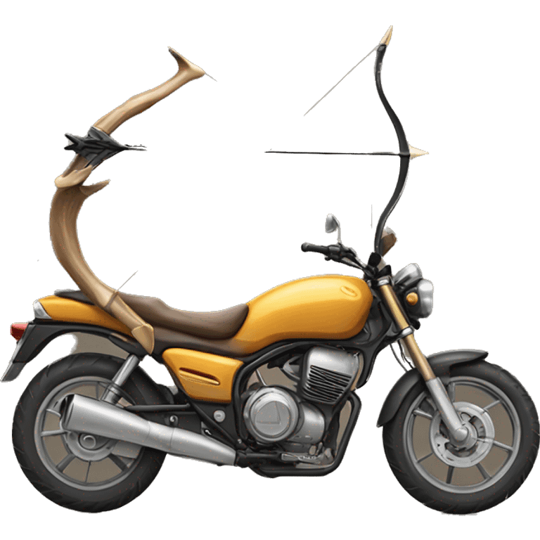 motorbike bow and arrow deer  emoji