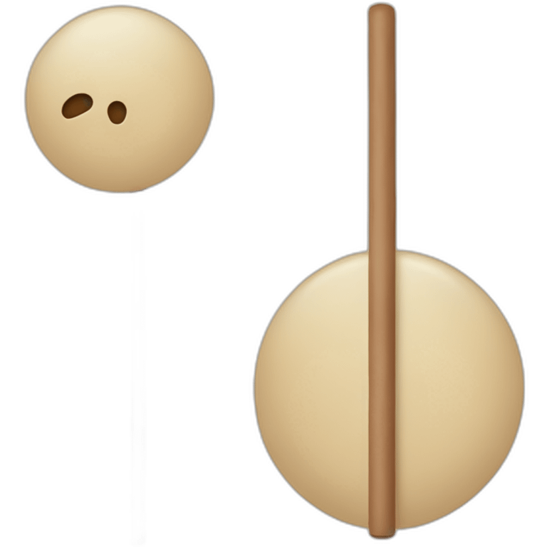 2 beige circle and a long beige stick beetween  emoji