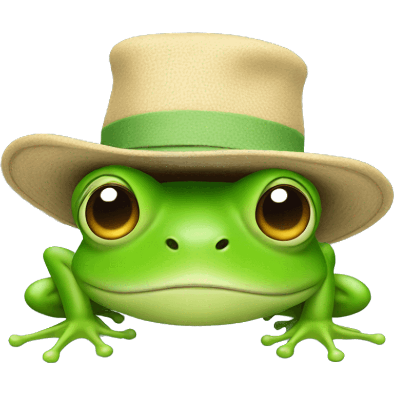 Frog wearing a hat emoji