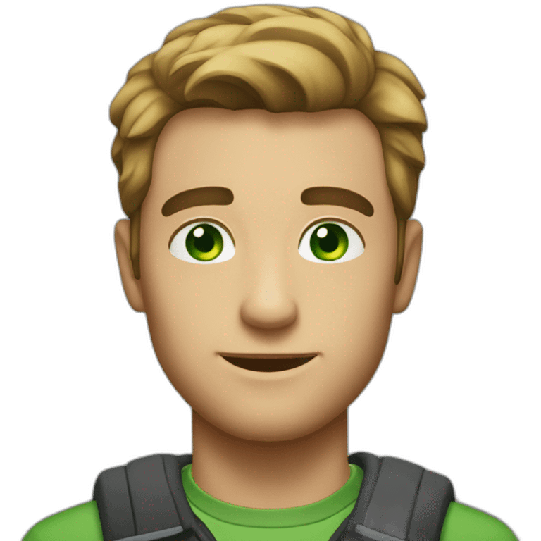 Handsome man with green eyes and dimbles emoji