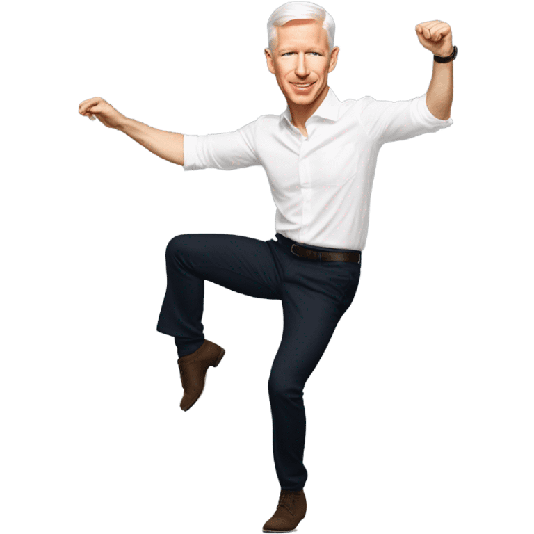 Photorealistic Anderson Cooper hitting the nay nay emoji