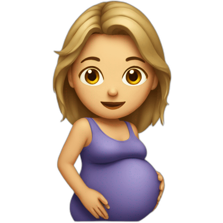 pregnant lady leaning over emoji