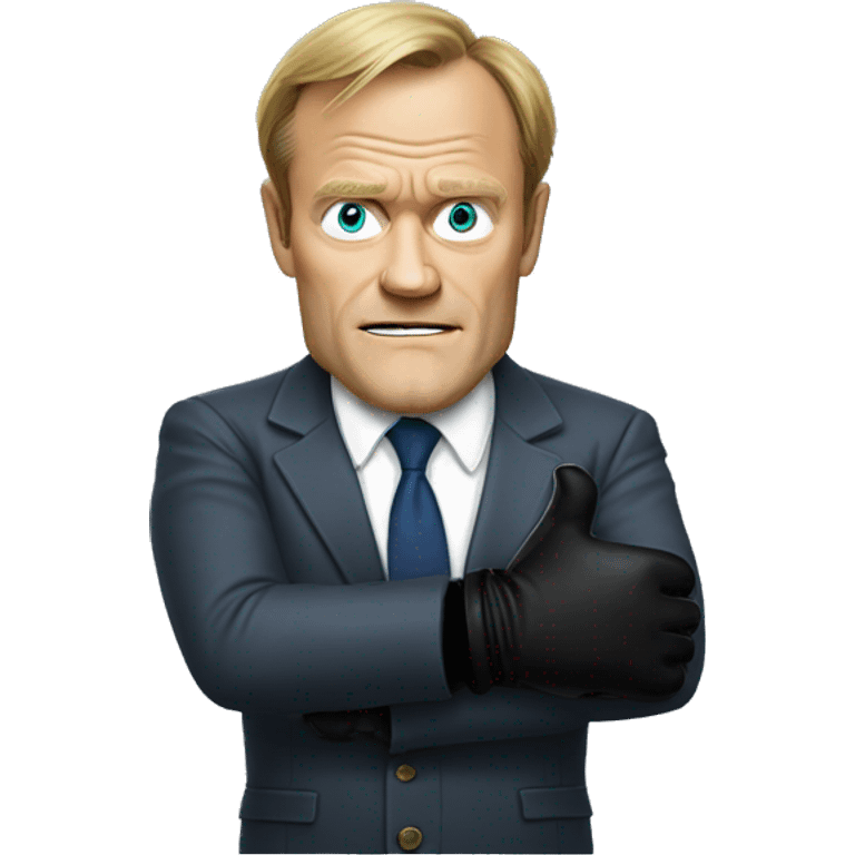 donald tusk wearing gloves emoji