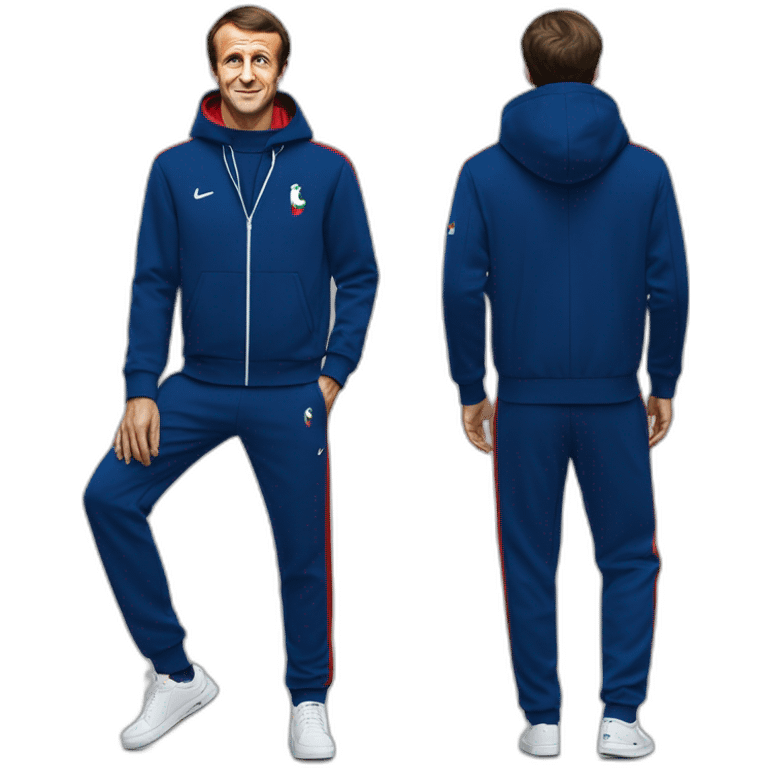 Emmanuel Macron in Lacoste tracksuit emoji