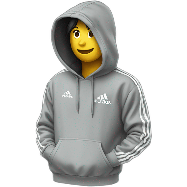 black colored adidas hoodie emoji