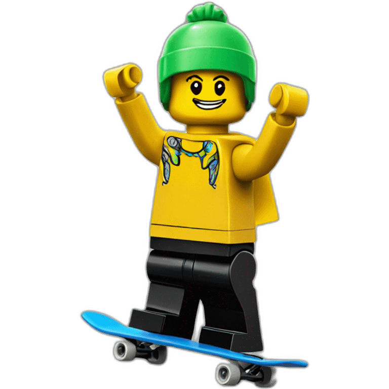 Lego skater emoji