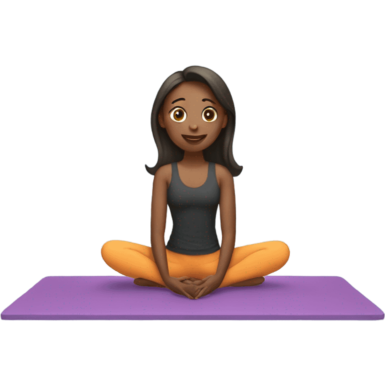 a girl in a mat pilates emoji