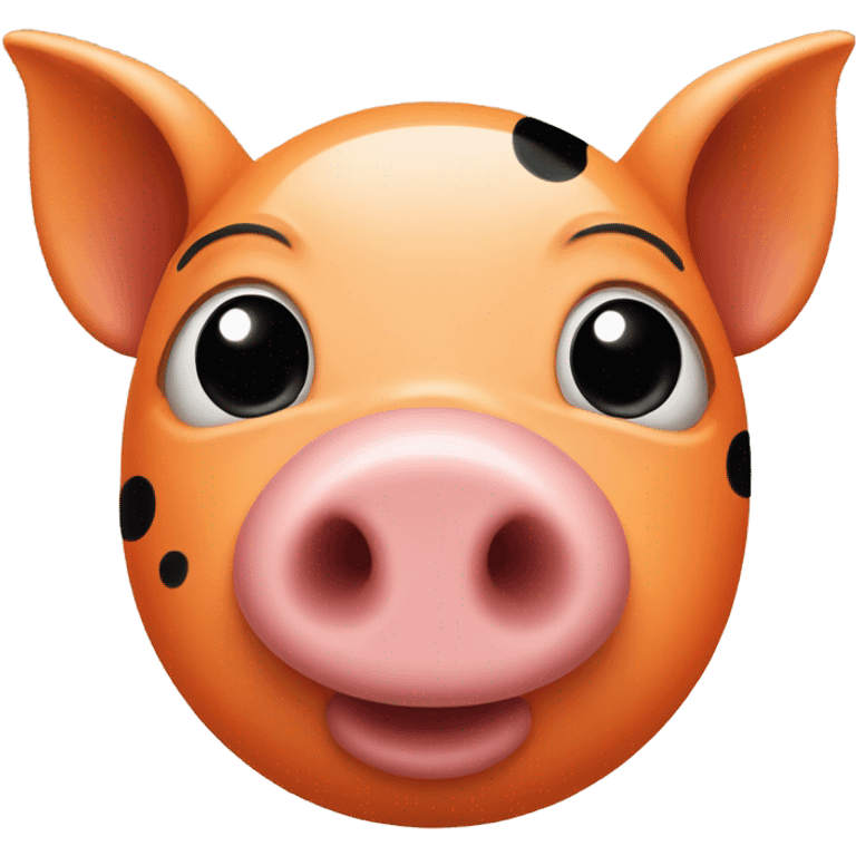 Orange pig with black spots turned up nose  emoji