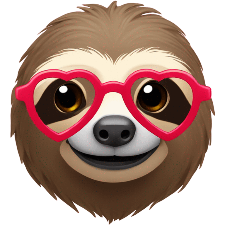 Sloth with heart glasses on emoji