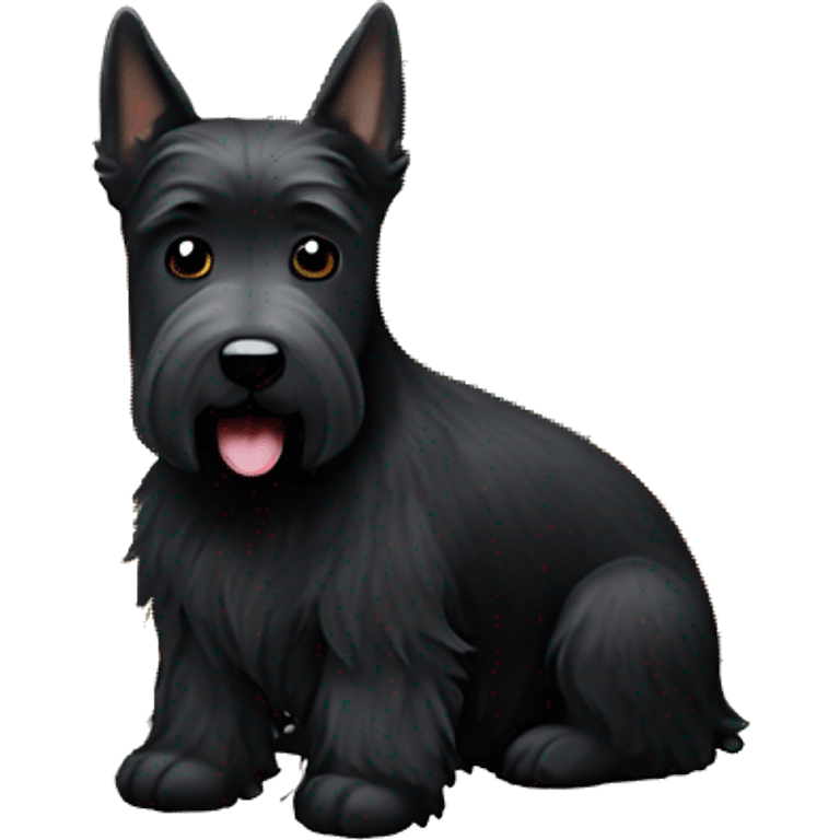 Black Scottish Terrier camping  emoji