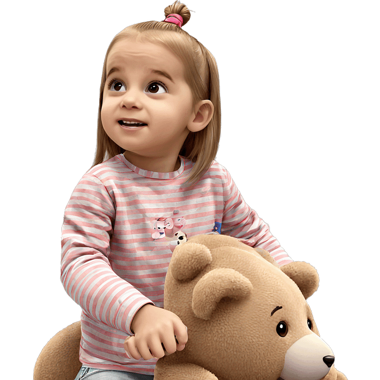 girl with teddy bear emoji