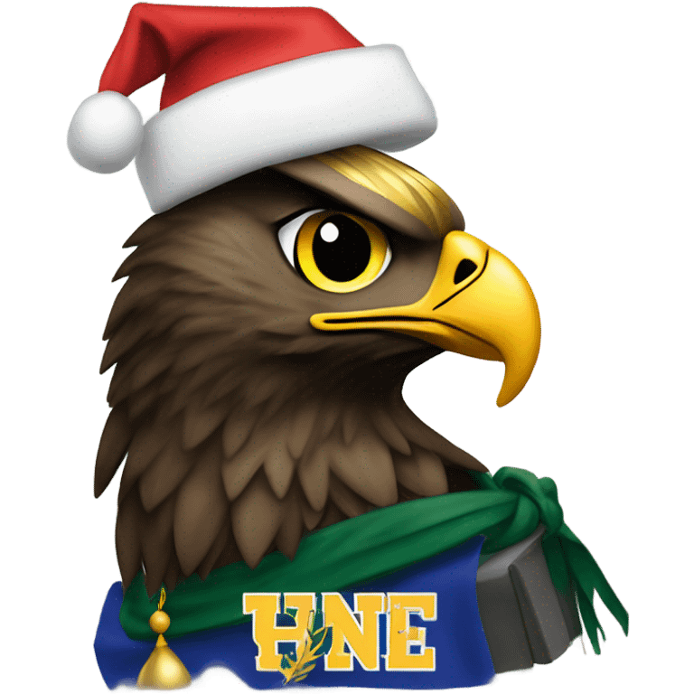 state university of new york the college at brockport's mascot the "golden eagle" celebrating christmas emoji