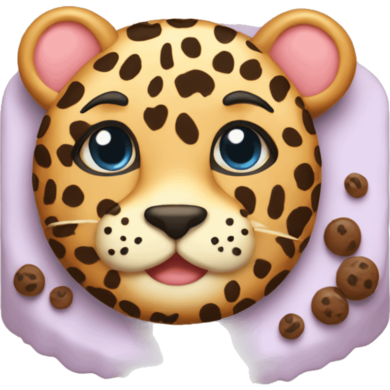 Cute leopard cake  emoji