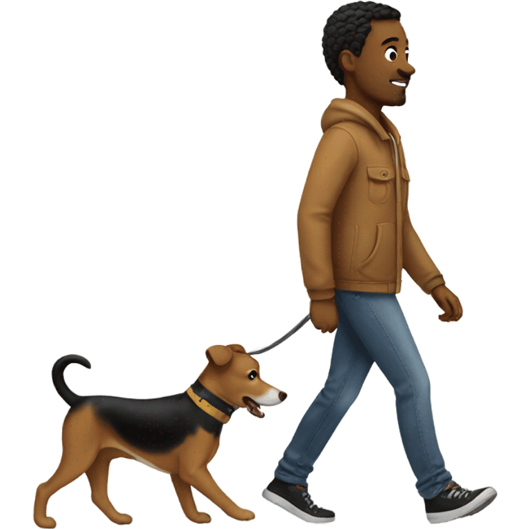 Me walking my dog emoji