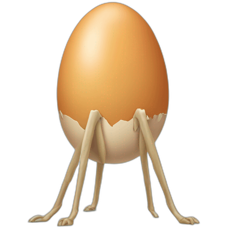 Egg with long man legs emoji