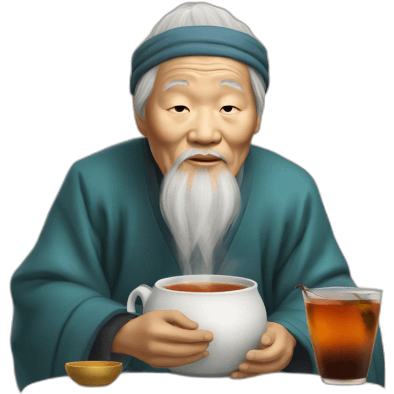 wise chinese old man called jasmin mandaren who drinks tea emoji