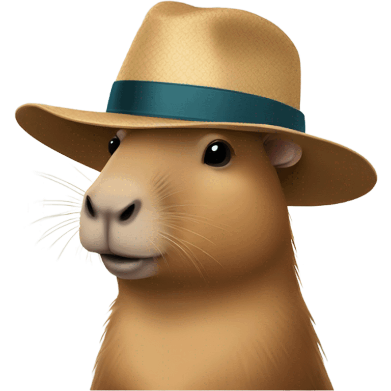 fashionable capybara in a hat emoji