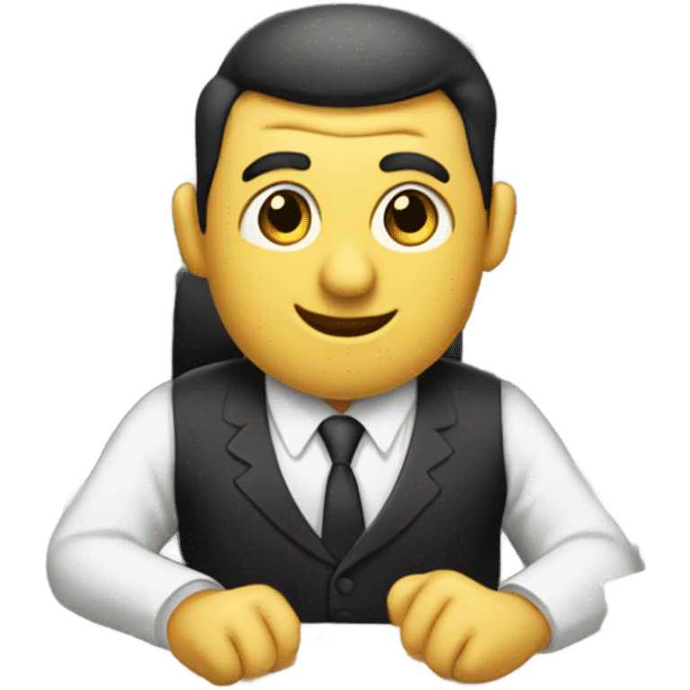 Banker counting cash emoji