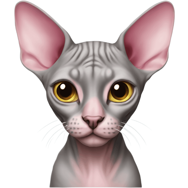 grey and pink sphynx cat emoji