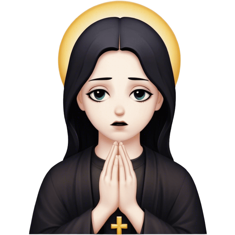 A goth Praying to jesus emoji