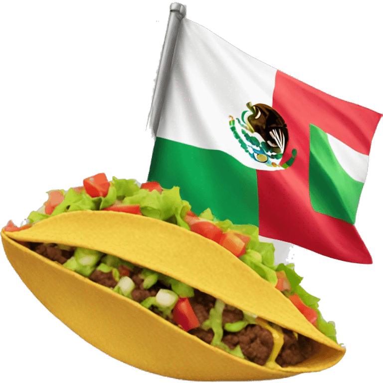 Taco holding Mexican flag emoji