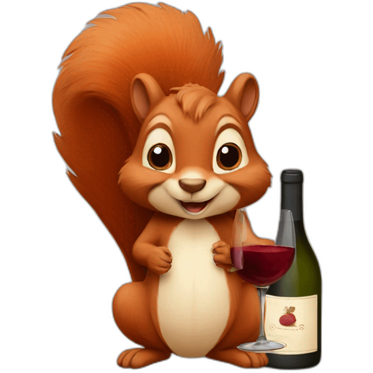 squirrel with wine emoji