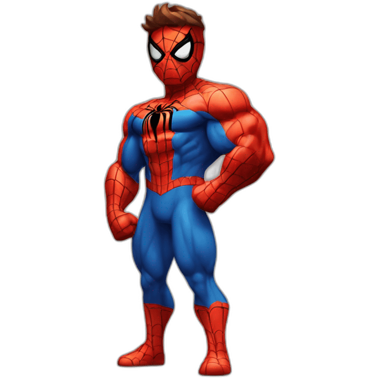 Muscular spiderman muscle emoji