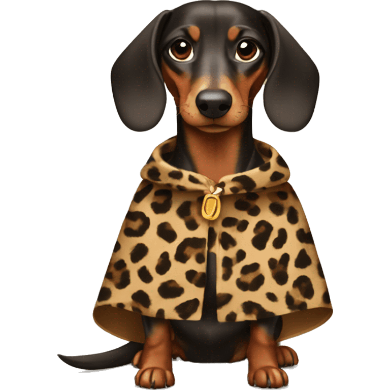 Dachshund wearing Leopard Print Cape  emoji