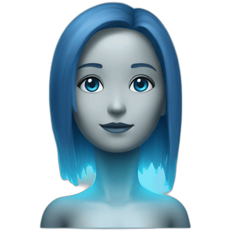 Blue cortana hologram emoji