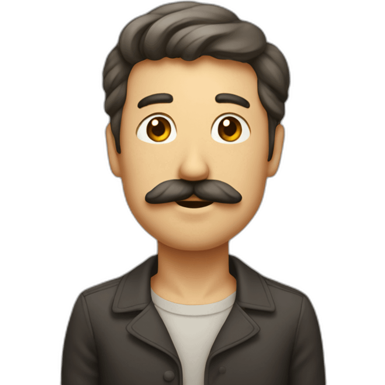 Homme avec une petite moustache rectangulaire emoji