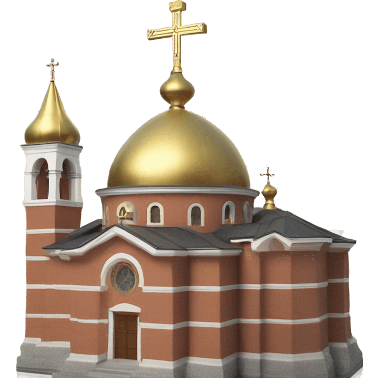 Orthodox church with golden dome and red bricks facade emoji