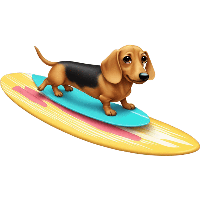 blond haired weenie dog surfing  emoji