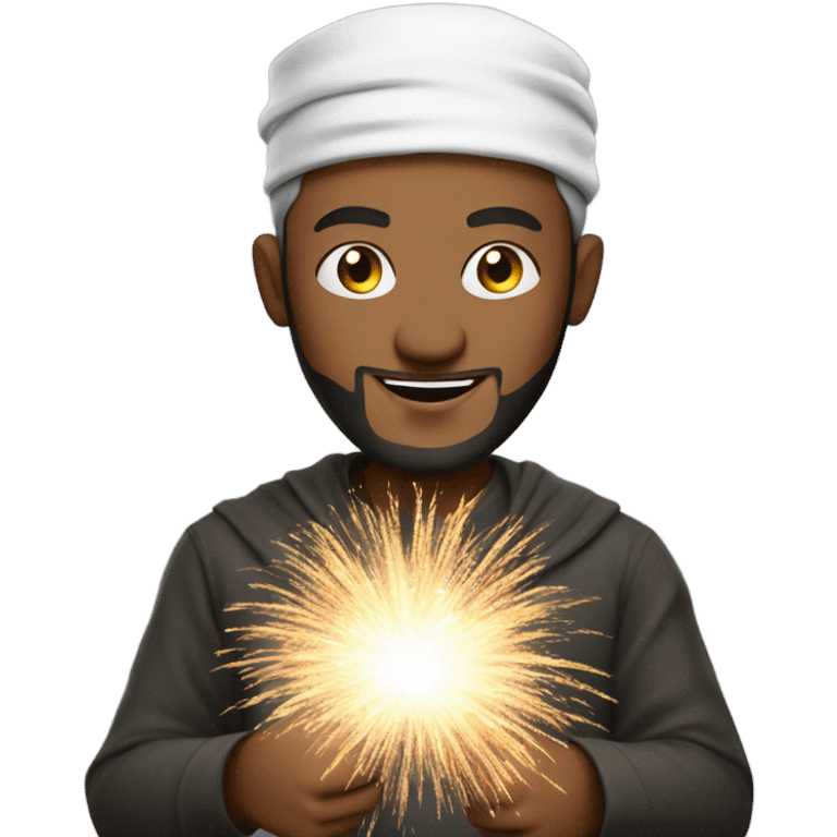 moslem guy with a firework emoji