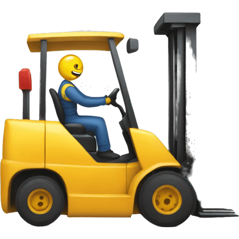 Getting poked by forklift emoji