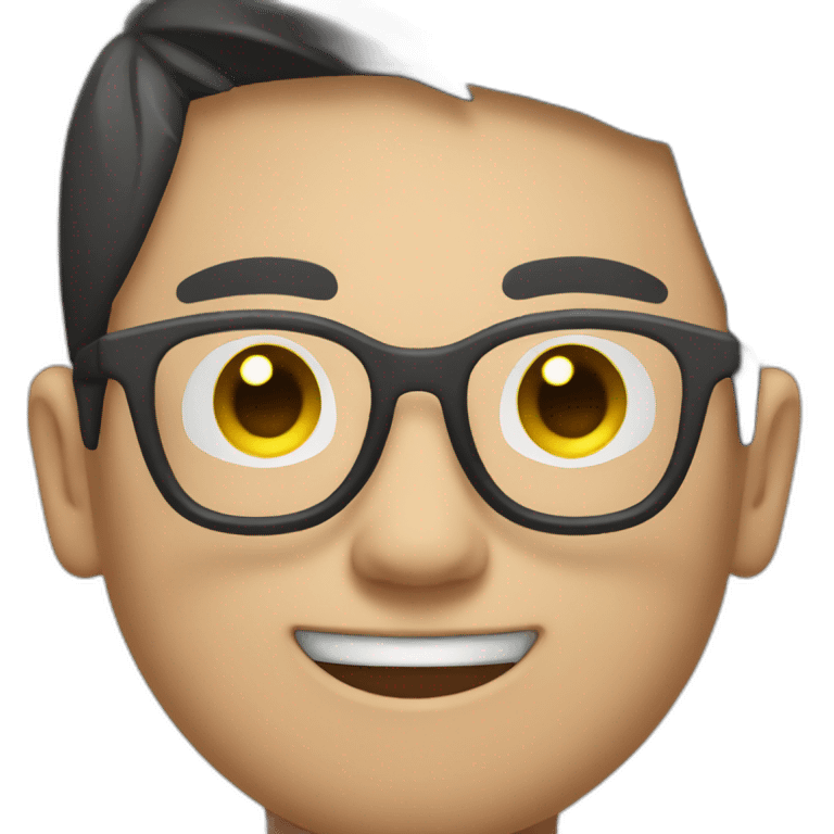 asian boy in specs with one dumbbell on the side emoji