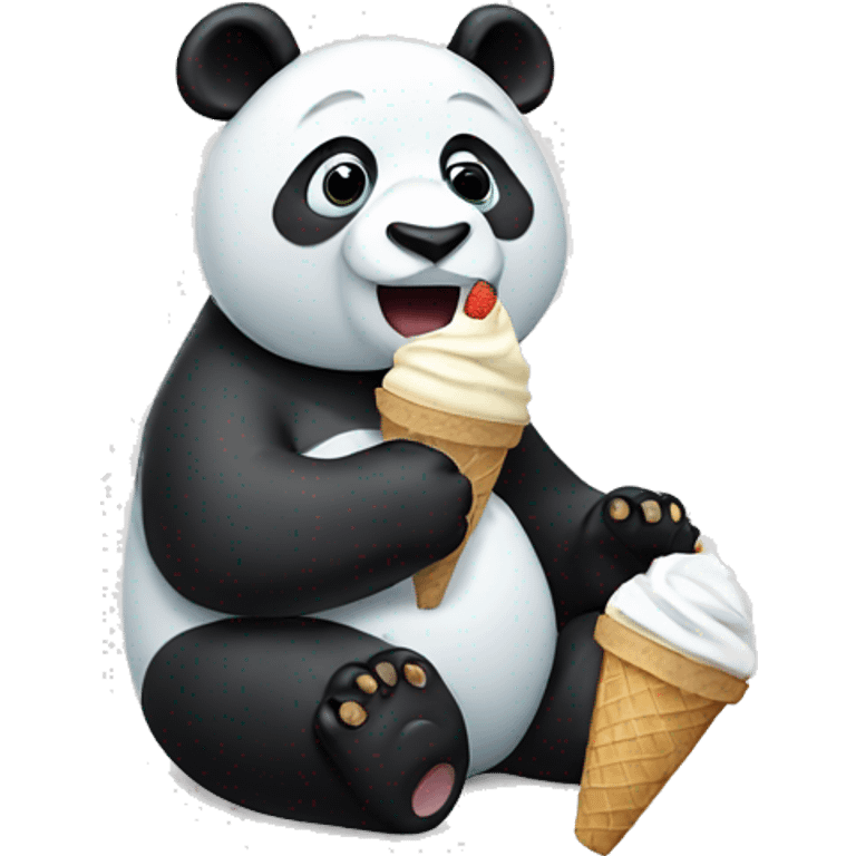 Panda eating ice cream emoji