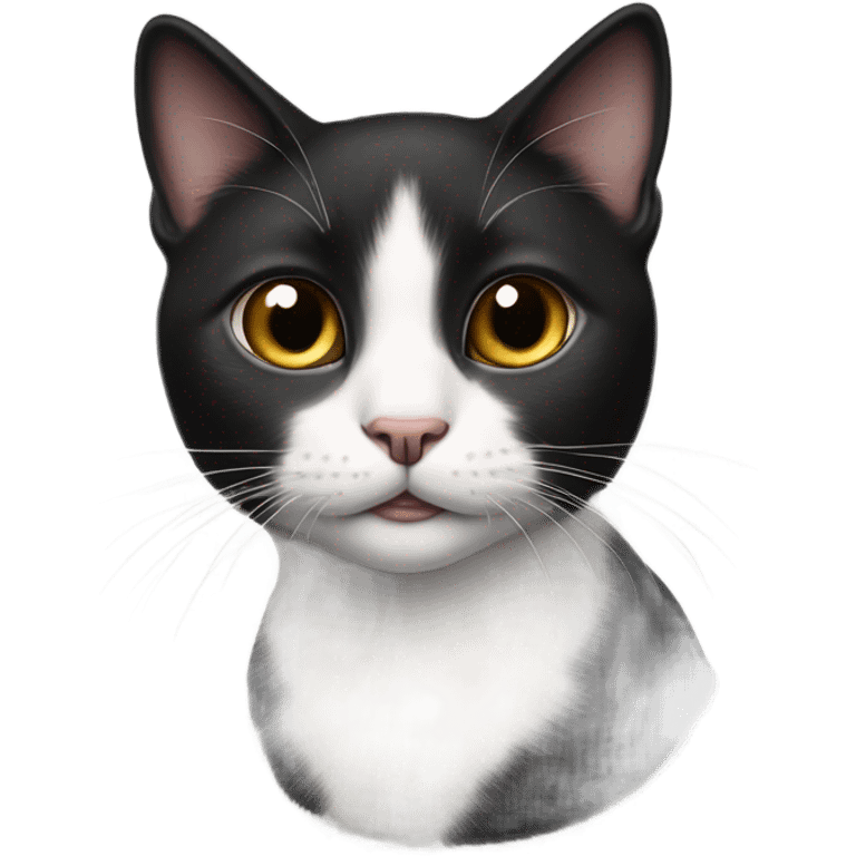 Black females kitty with small white patch on the front of her neck  emoji