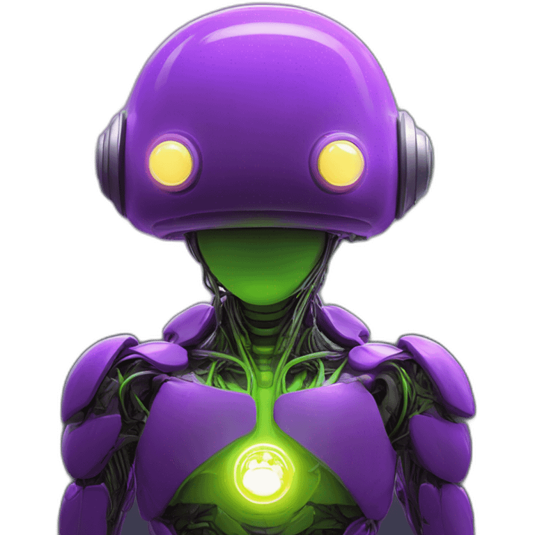 lemon-green-and-purple-neon-Robotic cyborg Super Mario doing a meditation emoji