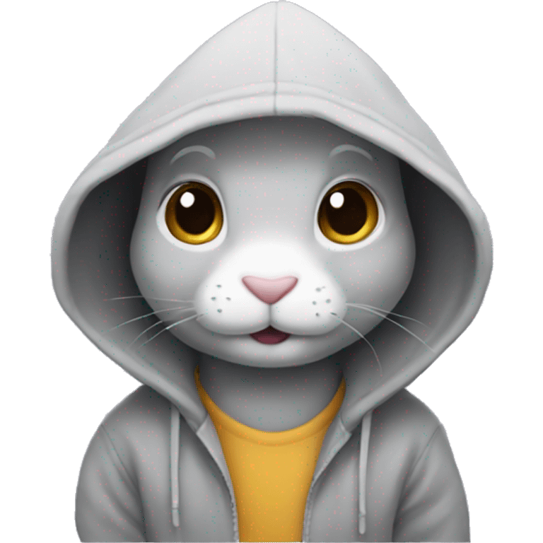 rabbit wearing a hoodie  emoji